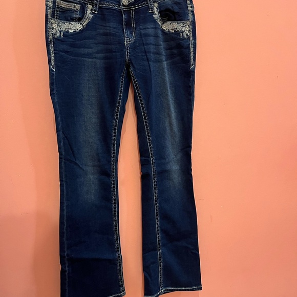 Grace Women's Dark Blue Boot Cut Jeans - Picture 3 of 8